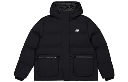 New Balance To'q rangli Kundalik issiq fermuarli qalpoqli uzun yengli past kurtka Ayollar qora