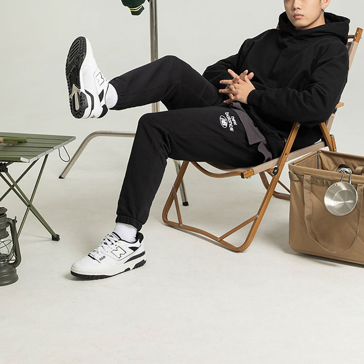 New Balance Solid Simple Trikotajli erkaklar qora sport shimlari