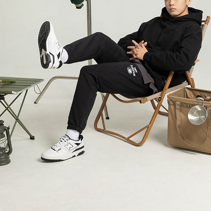 New Balance Solid Simple Trikotajli erkaklar qora sport shimlari