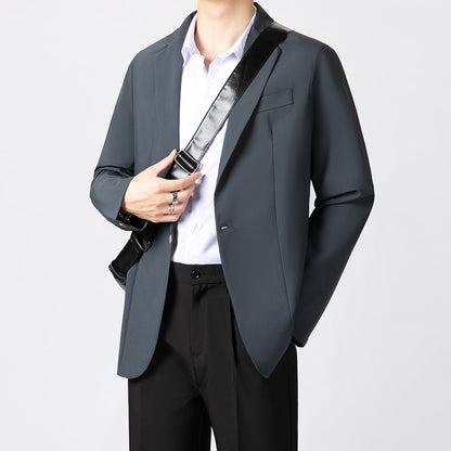 Anti-ofis trendining koreyscha versiyasi erkaklarning kichkina toplari chiroyli bo'sh Gonkong uslubidagi ko'ylagi erkaklar ko'p qirrali kundalik kostyumi engil hashamatli kostyum erkaklar modellari