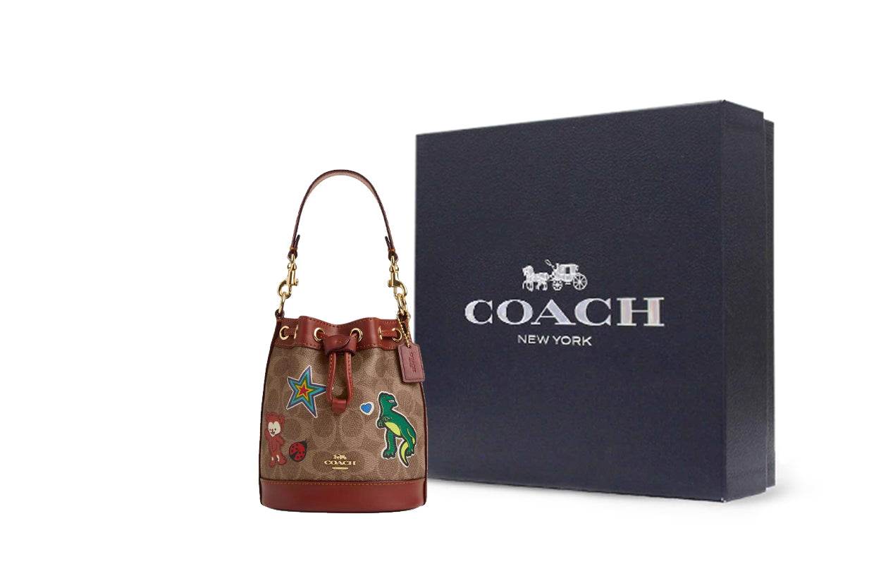 Сумка женская Coach Dempsey 14 Drawstring Closure Coated Canvas - Boxette Shop