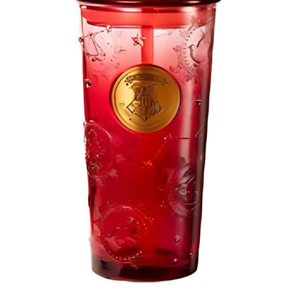 Nesquik's tea x harry potter hogwarts glass straw mug golden red 520ml