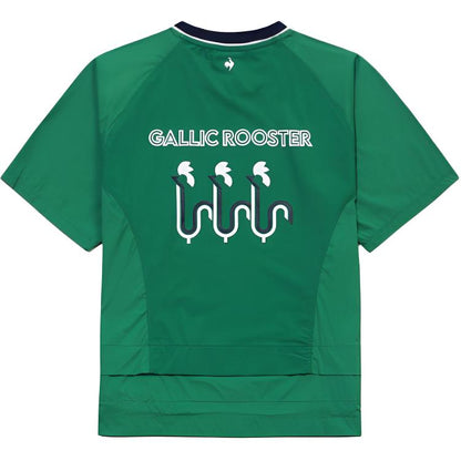 Le Coq Sportif ayollar uchun bosilgan ekipaj bo'yinli qisqa yengli futbolka