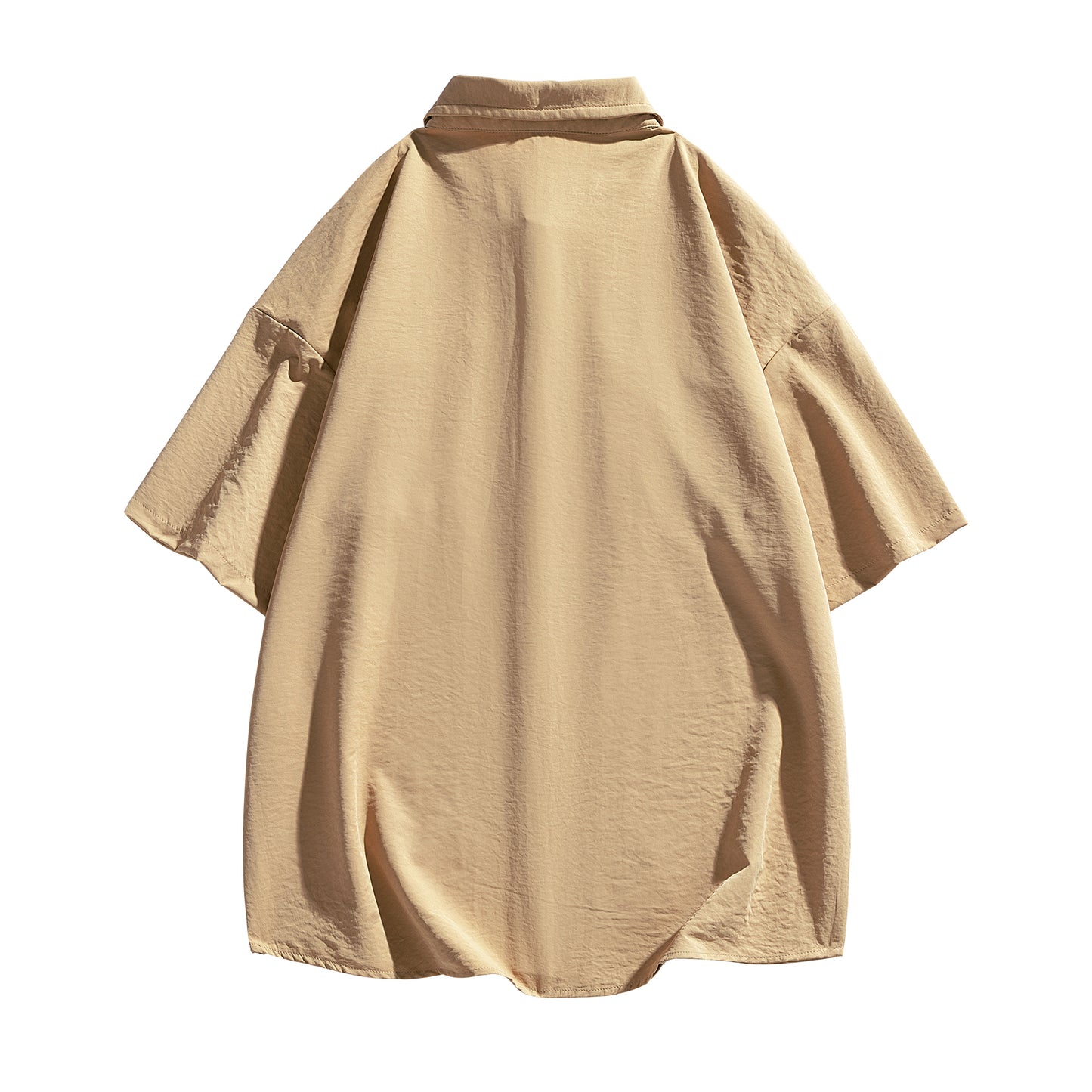 Igoi Amerika yuqori ko'chada qulay moda ish kiyimi nozik kesilgan tasodifiy ko'p qirrali tekis rangli oddiy bo'sh lapel qisqa yengli ko'ylaklar erkaklar va ayollar bir xil