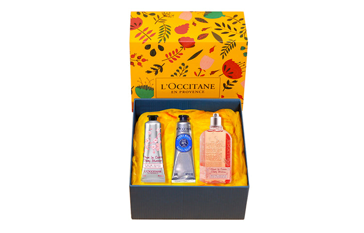 Loccitane подарочный набор кремов для рук с цветочным ароматом 3шт