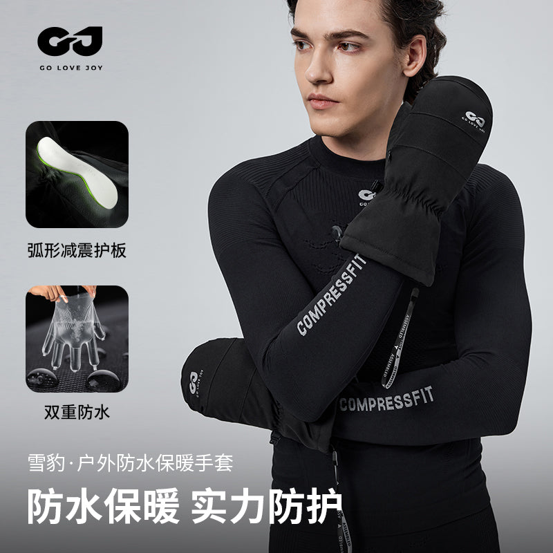 Golovejoy длинные и короткие пушистые тонкие тепла хранения блокировки температуры влаги мягкие дышащие лыжные перчатки водонепроницаемый палец перчатки