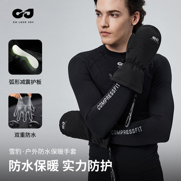 Golovejoy длинные и короткие пушистые тонкие тепла хранения блокировки температуры влаги мягкие дышащие лыжные перчатки водонепроницаемый палец перчатки