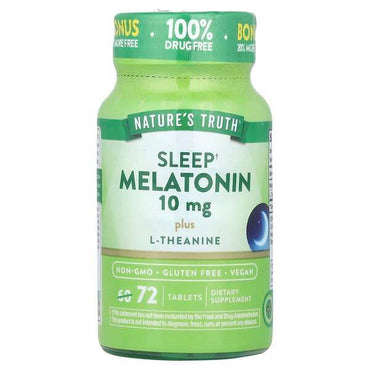 БАД Nature's Truth, Мелатонин для сна с L-теанином, 10 мг, 72 таблетки - Boxette Shop