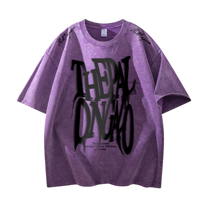 Pal ongaco qisqa yengi yuvilgan va siqilgan retro amerikacha futbolka erkaklar va ayollar uchun dazmollanadigan bokeh harflari bilan