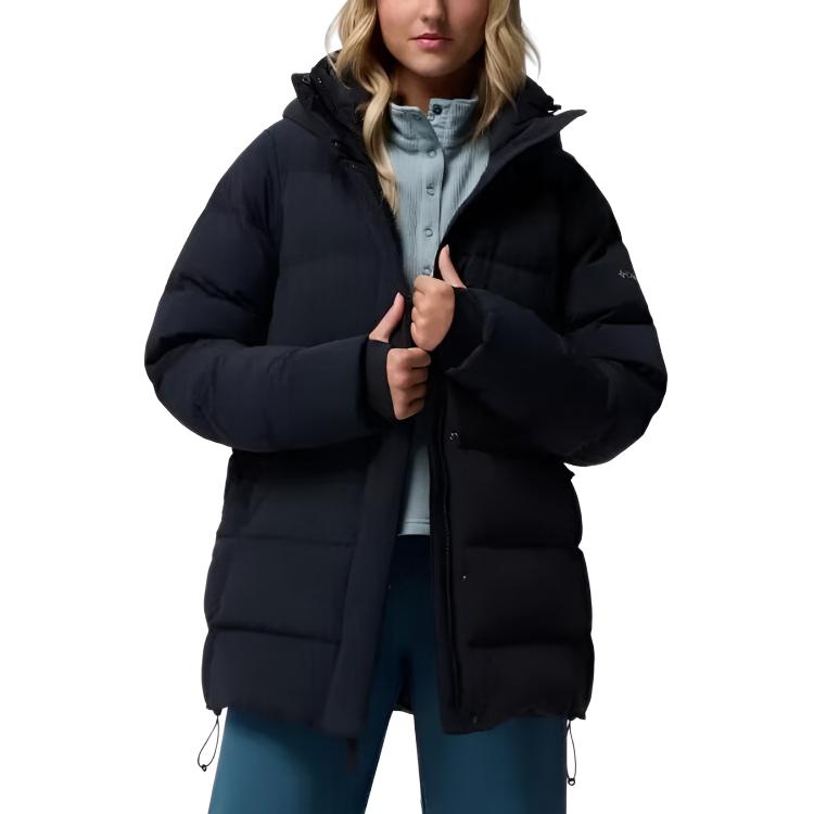 Columbia columbia fw25 водоотталкивающий 650 пушистый утиный пух средней длины теплый ветрозащитный дышащий открытый пуховик женский