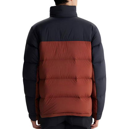 Columbia omni-heat hoodless collar zip comfort down jacket men's brown black