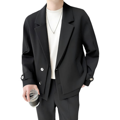 Hvga Koreyaning yuqori darajadagi dizayndagi engil etuk shamol gangsteri chiroyli to'lqinli tasodifiy eng nozik kalta kostyum erkaklar va ayollar bir xil modellar