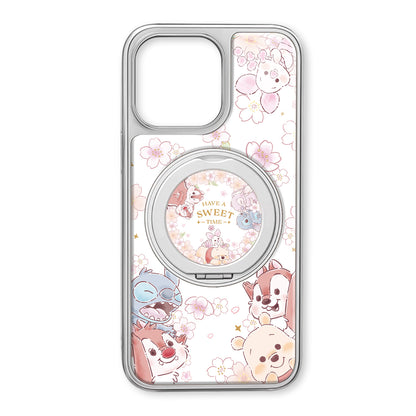 Disney ABS+PC materiali Yoqimli bosma seriyali Premium uglerod tolali naqshli 360° aylanadigan stendli sumka Apple/Apple 16promax/15/14pro/max/iphone13/12/11 uchun telefon sumkasi