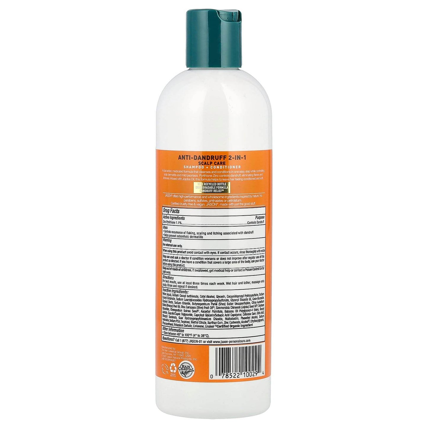 Лечебный шампунь Jason Natural, для защиты кожи головы от перхоти, 355 мл - Boxette Shop
