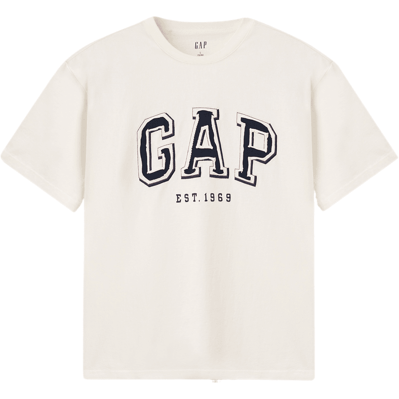 Gap крупные буквы логотипа классическая универсальная футболка с коротким рукавом мужчины и женщины - Boxette Shop