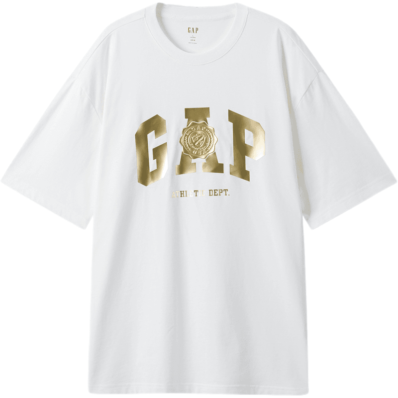 Футболка с коротким рукавом gap с матовым горячим золотым логотипом для мужчин и женщин - Boxette Shop