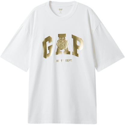 Футболка с коротким рукавом gap с матовым горячим золотым логотипом для мужчин и женщин - Boxette Shop