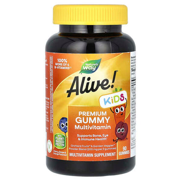 БАД Nature's Way Alive!, мультивитамины для детей, со вкусом вишни, винограда и апельсина, 90 таблеток