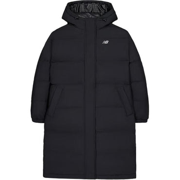 New Balance ayollar uchun qalpoqli va uzun yengli qora rangli qulay isinish ko'ylagi