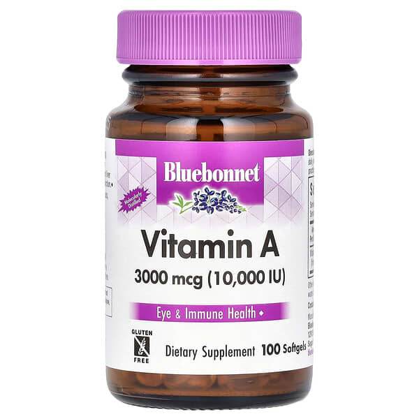БАД Bluebonnet Nutrition, Витамин A, 100 мягких таблеток - Boxette Shop