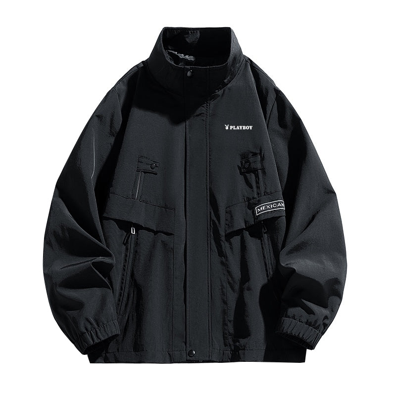 Playboy erkaklar kurtkalari bahor va kuzda o'rnatilgan yoqa tasodifiy shamolga chidamli kurtka erkaklar modellari