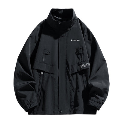 Playboy erkaklar kurtkalari bahor va kuzda o'rnatilgan yoqa tasodifiy shamolga chidamli kurtka erkaklar modellari
