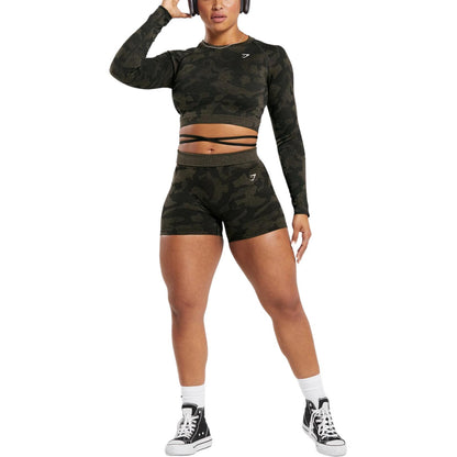 Gymshark Adapt Camo ayollar uchun choksiz sport bras