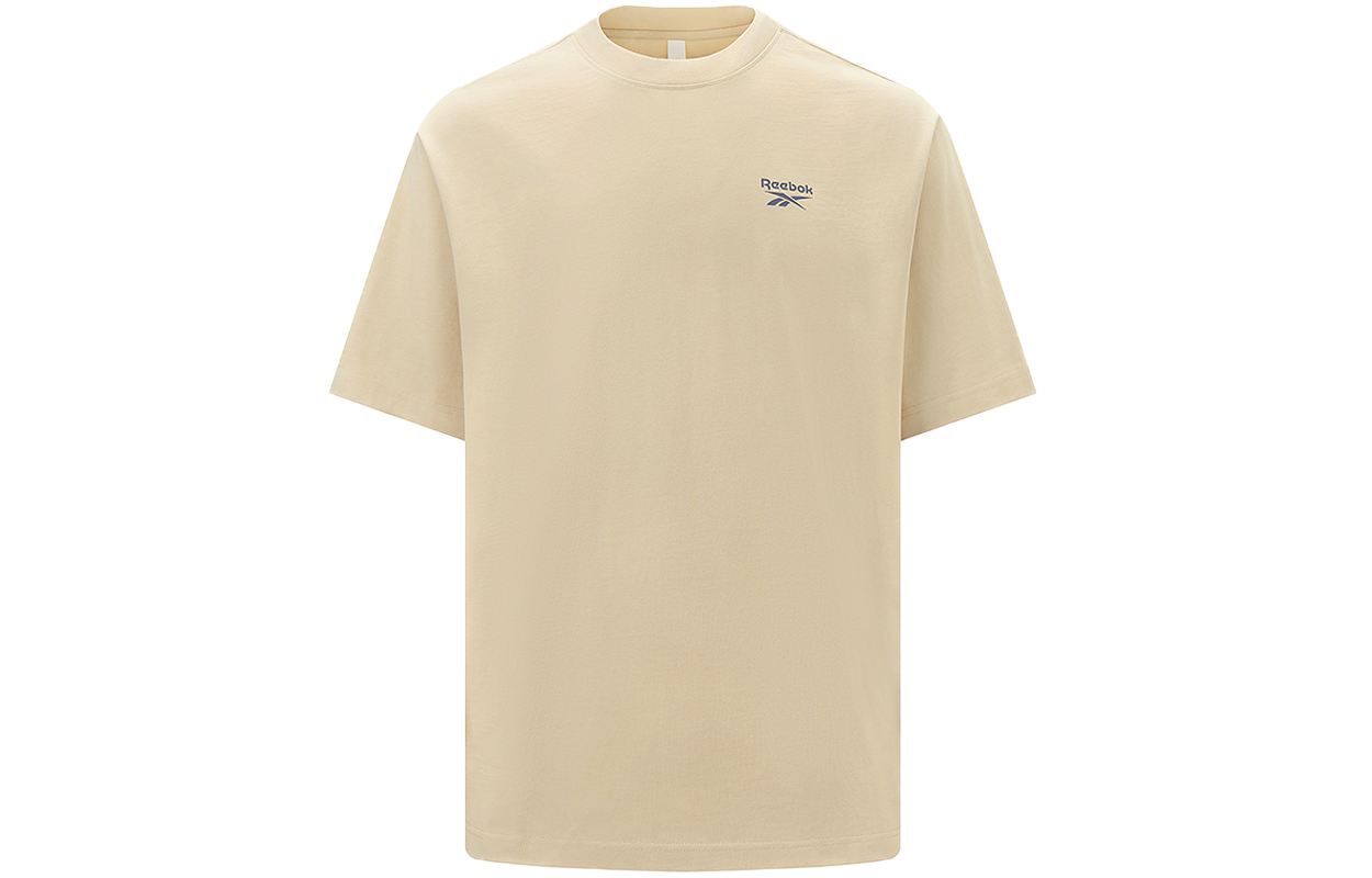 Reebok moda yo'nalishi Amerika oddiy qulay yuz dumaloq bo'yinli sport erkin qisqa yengli nafas oladigan dopaminli futbolka erkaklar va ayollar bej