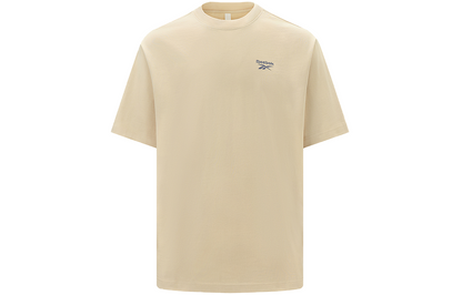 Reebok moda yo'nalishi Amerika oddiy qulay yuz dumaloq bo'yinli sport erkin qisqa yengli nafas oladigan dopaminli futbolka erkaklar va ayollar bej