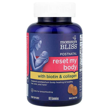 БАД Mommy's Bliss Reset My Body, с биотином и коллагеном, натуральный лимон, 60 таблеток - Boxette Shop