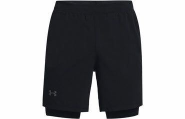 Under armour легкие облегающие тканые тренировочные шорты 2-в-1 athletic shorts men's black