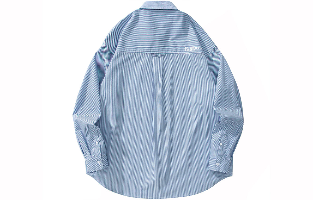 Golfcross yapon kolleji uslubidagi shaharbo'yi chiziqli bir ko'krakli tasodifiy lapel uzun yengli ko'ylak ko'ylagi juftlik modellari