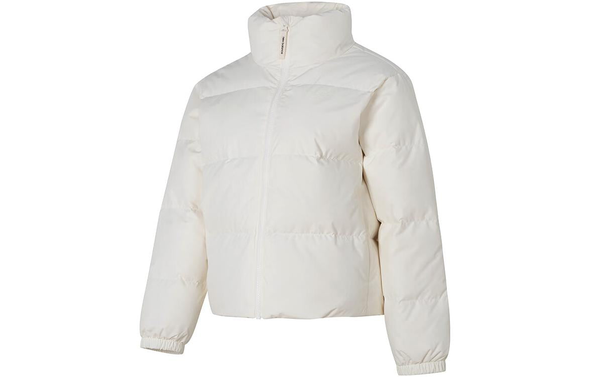 Yangi balans tekis rangli stend yoqa shamolga chidamli issiq past ko'ylagi ayollar oq