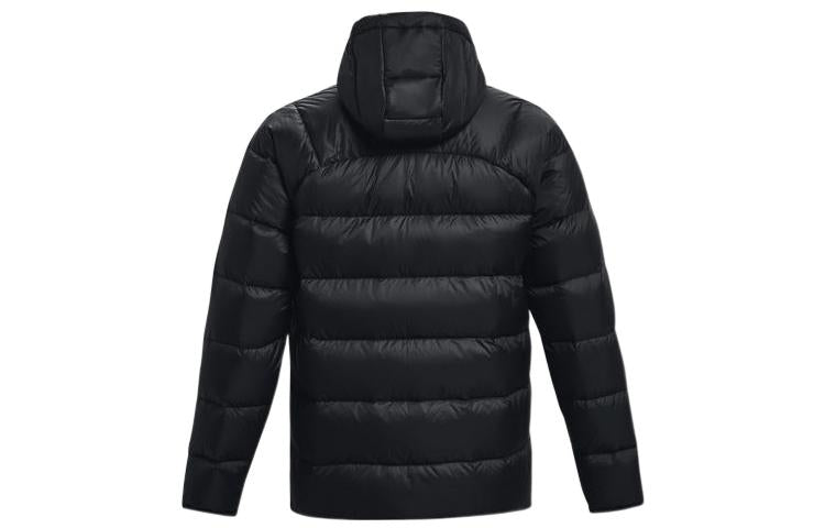 Under armour storm andromeda сплошной цвет athleisure капюшон теплый пуховик куртка мужская черный