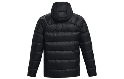 Under armour storm andromeda сплошной цвет athleisure капюшон теплый пуховик куртка мужская черный