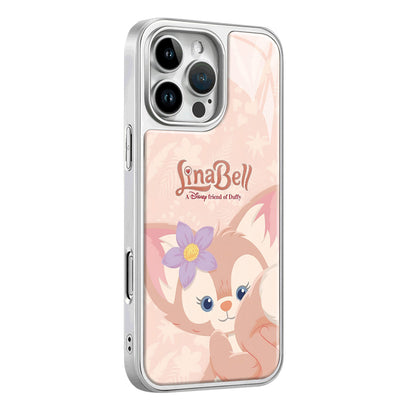 Disney ABS+PC materiali Yoqimli Daffy oilaviy yulduzi Lulu Ling Na Belle Premium karbonli tolali naqshli himoya sumkasi Apple/Apple 16ProMax/15/14Pro/Max/iPhone13/12/11 uchun shirin mobil telefon qopqog'i