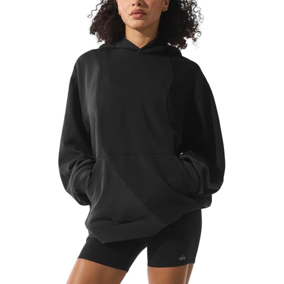 Erkaklar va ayollar uchun Alo yoga accolade rangli kaputli tasodifiy uzun yengli kozok