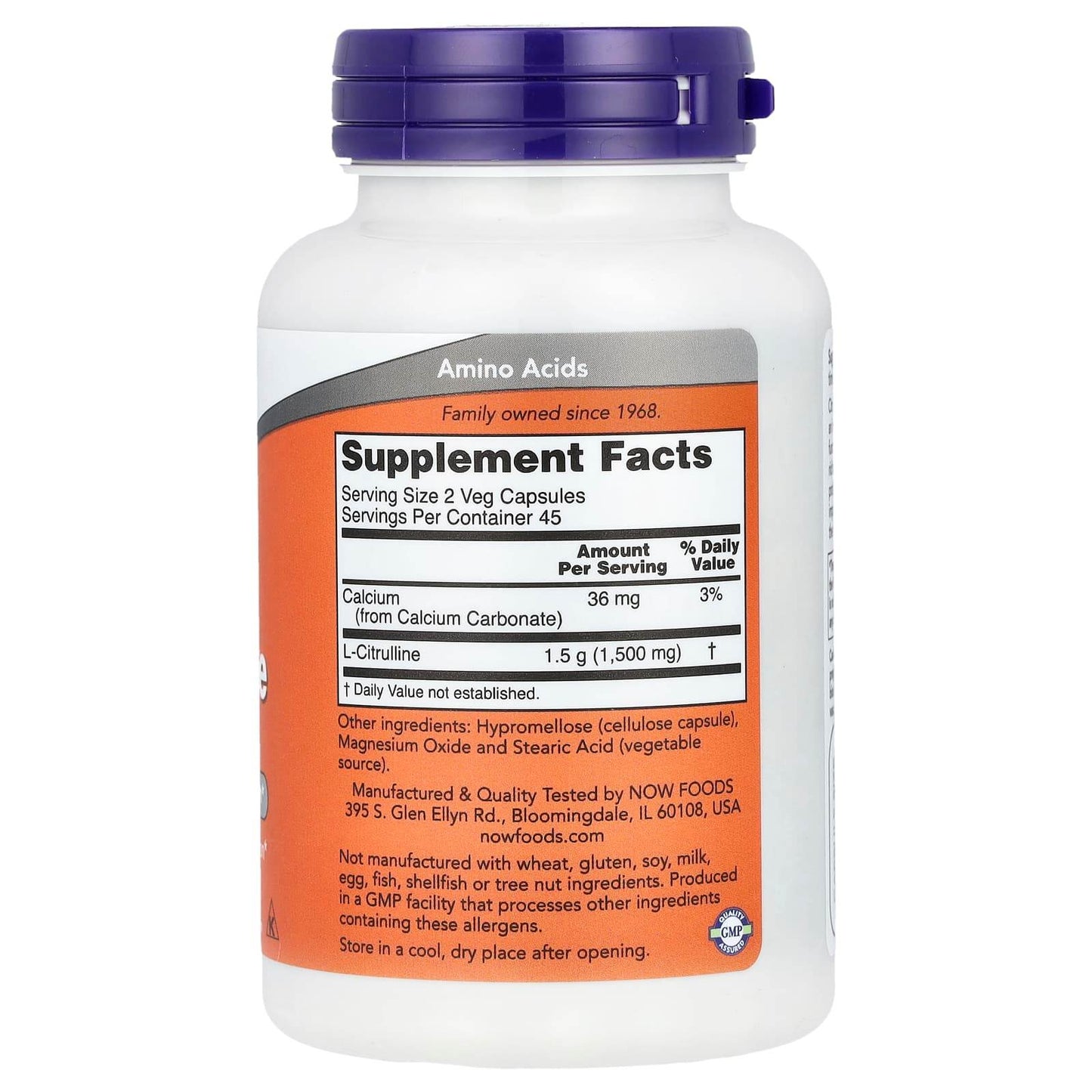 Пищевая добавка NOW Foods, L-цитруллин, 750 мг, 90 растительных капсул - Boxette Shop