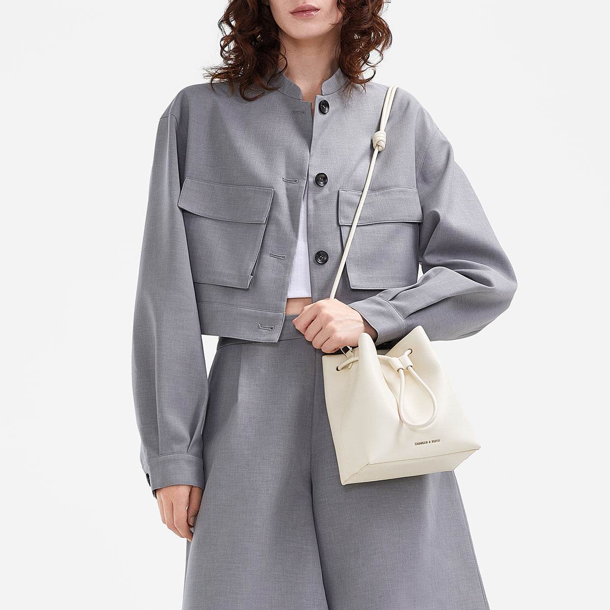 Сумка женская Charles&Keith Simple Drawstring Soft Bucket - Boxette Shop