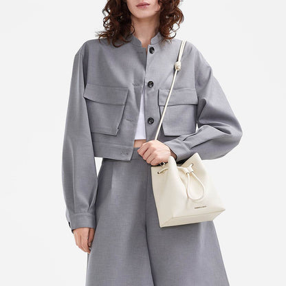 Сумка женская Charles&Keith Simple Drawstring Soft Bucket - Boxette Shop