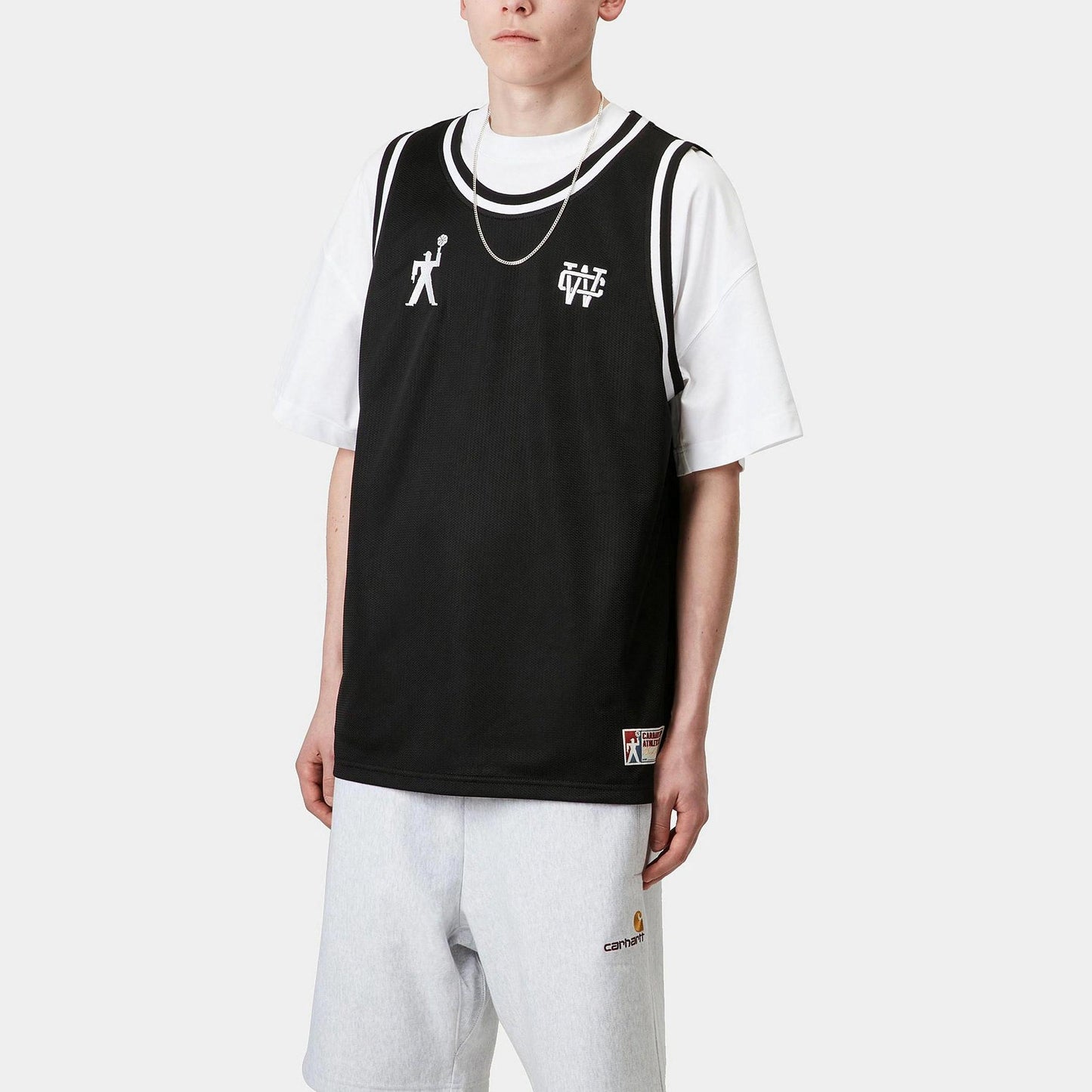 Carhartt wip ss25 win lock up ko'ylak, qulay qulay minimalist yengsiz yelek erkaklar qora