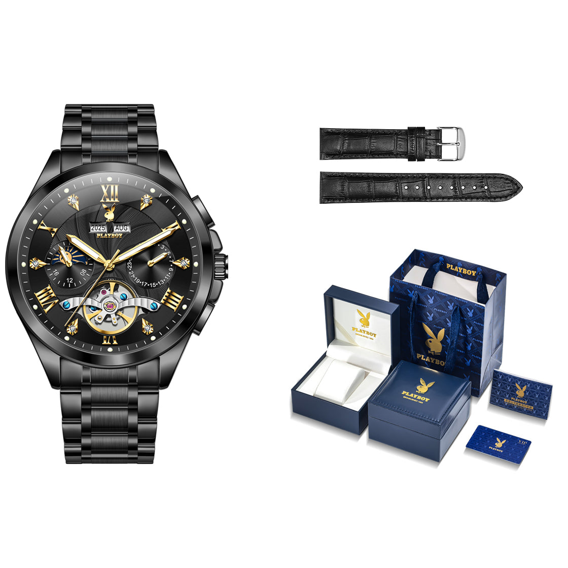 Часы мужские Playboy HH.3090-L Skeleton