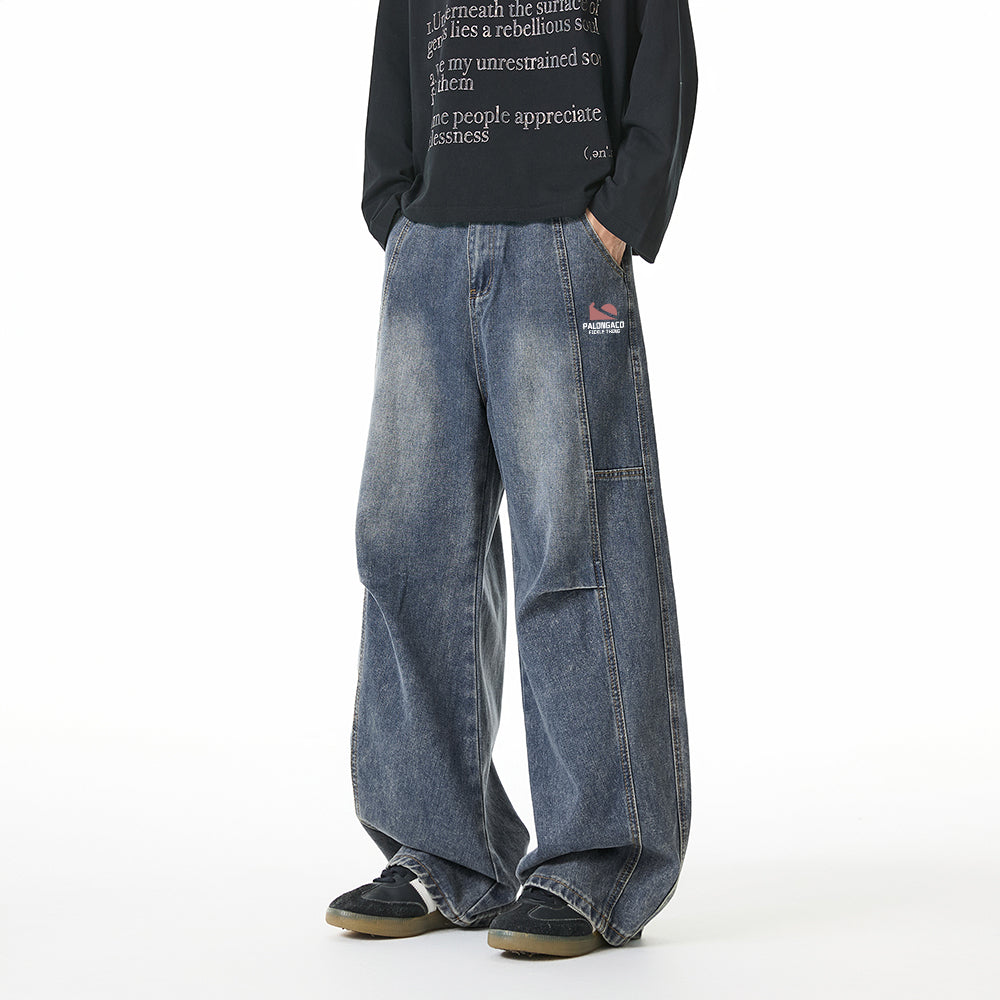 Pal ongaco pal ongaco American retro deconstruction splicing dizayn tuyg'u yuvish do eski bo'sh yuz burma pichoq shimlar harf logo bosma tide moda tasodifiy keng jinsi erkaklar va ayollar bir xil modellar bilan