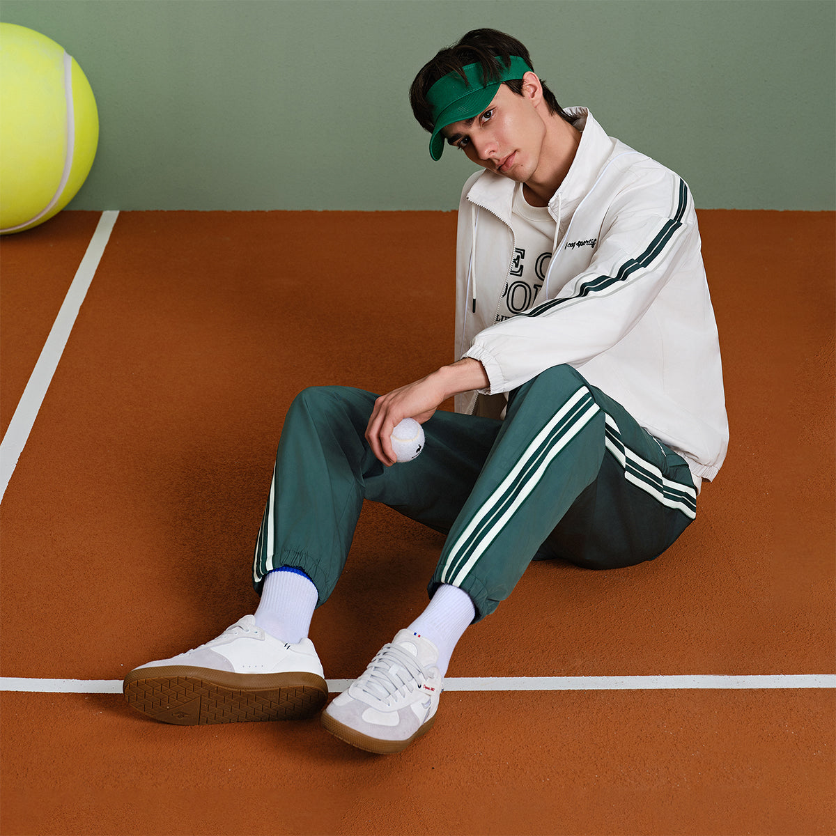 Le coq sportif tennis seriyasidagi erkaklar uchun to'qilgan to'rli trikotaj sport shimlari