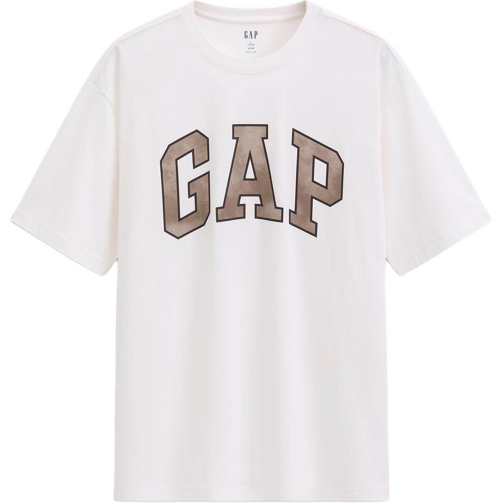 Gap офсетная печать большой логотип хлопок свободные футболки с коротким рукавом мужчины и женщины с тем же пунктом - Boxette Shop