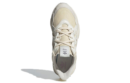 Adidas originals ozweego mesh fabric synthetic leather fashion shock absorbing anti-slip wear-resistant wrapping support low top life casual shoes women's beige
