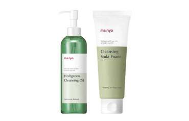 Witch factory green double cleansing set питательное средство для снятия макияжа 200 мл + очищающее молочко 150 мл
