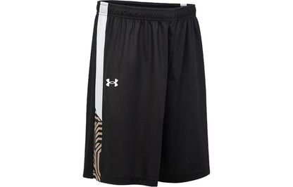 Under armour andromeda бренд логотип печать средней талии сплошной цвет влаги фитинга дышащий бег фитнес тренировки короткие пять баскетбол брюки мужские черный