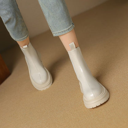 Balletcat cowhide simple daily commuter business comfort short chelsea boots 4.5cm women's