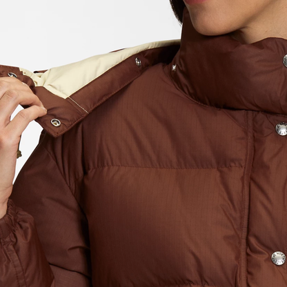 The north face the north face solid quilted hooded long sleeve down coat women's black oak